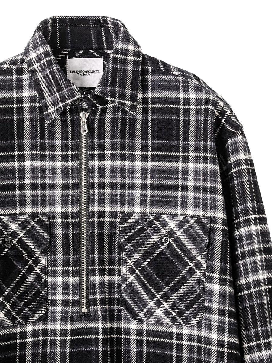 ss.0027AW25-black ハーフジッププルオーバーワークシャツ The Black