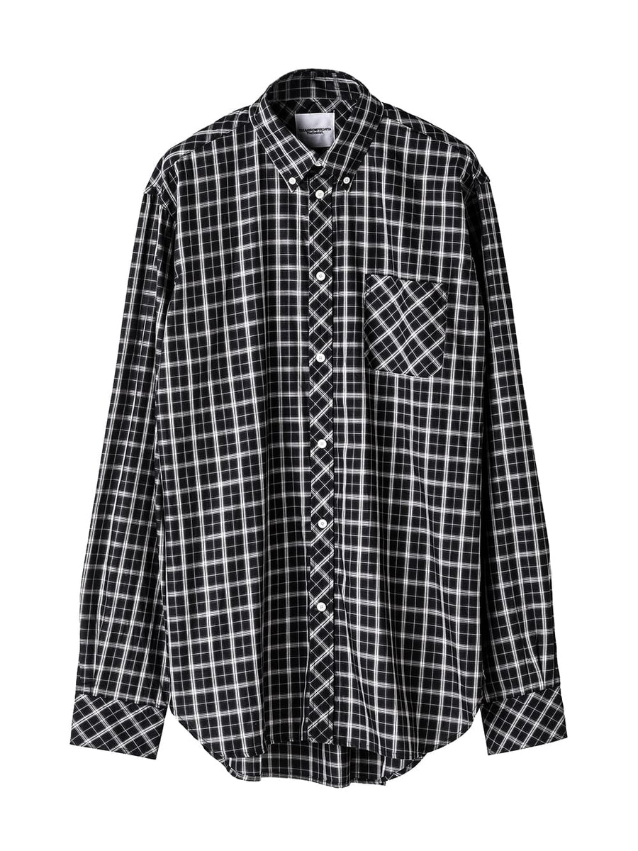 ss.0007AW25-black check ボタンダウンカラーシャツ The Black-and