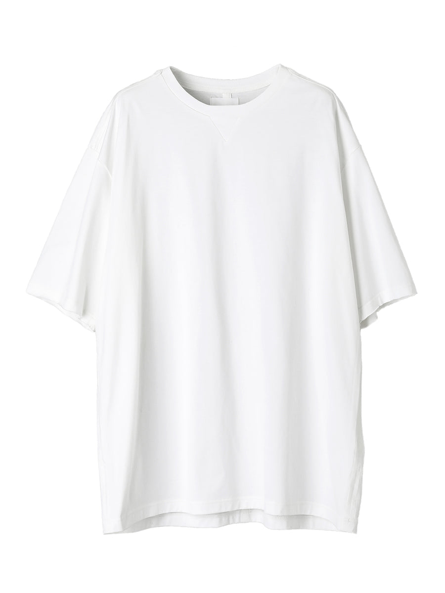 swc.0002AW25-white oversized crew neck S/S T-shirt The Black