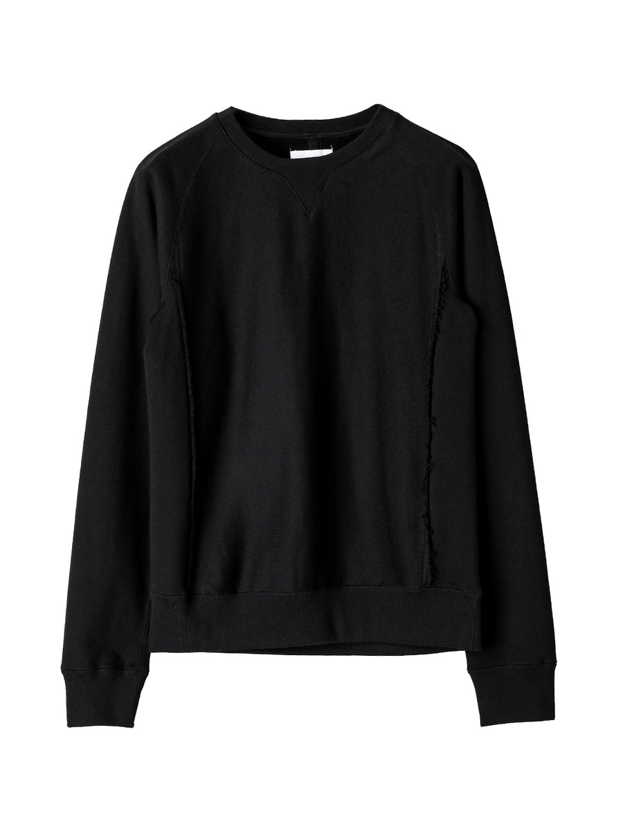 swc.0008AW25-black crew neck sweat shirt The Black-and-White