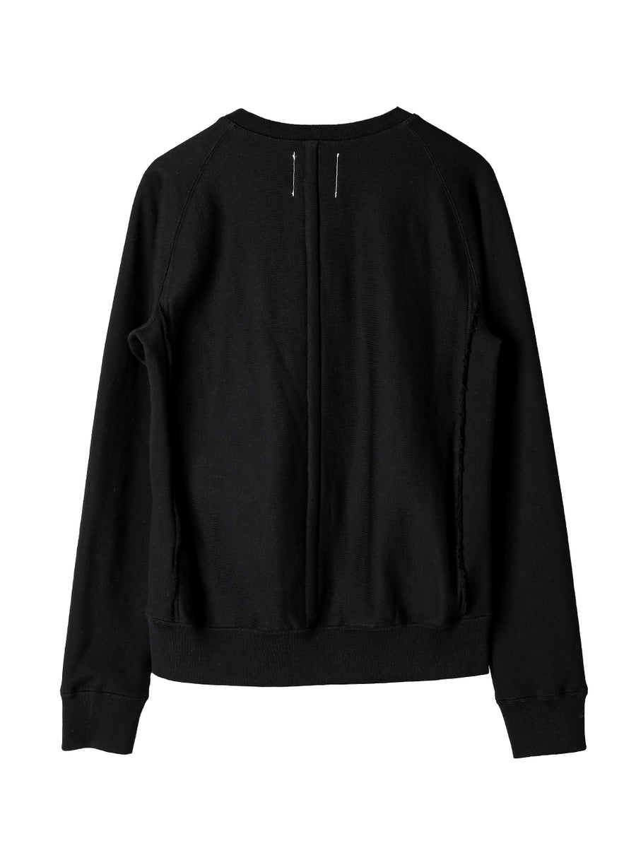 swc.0008AW25-black crew neck sweat shirt The Black-and-White