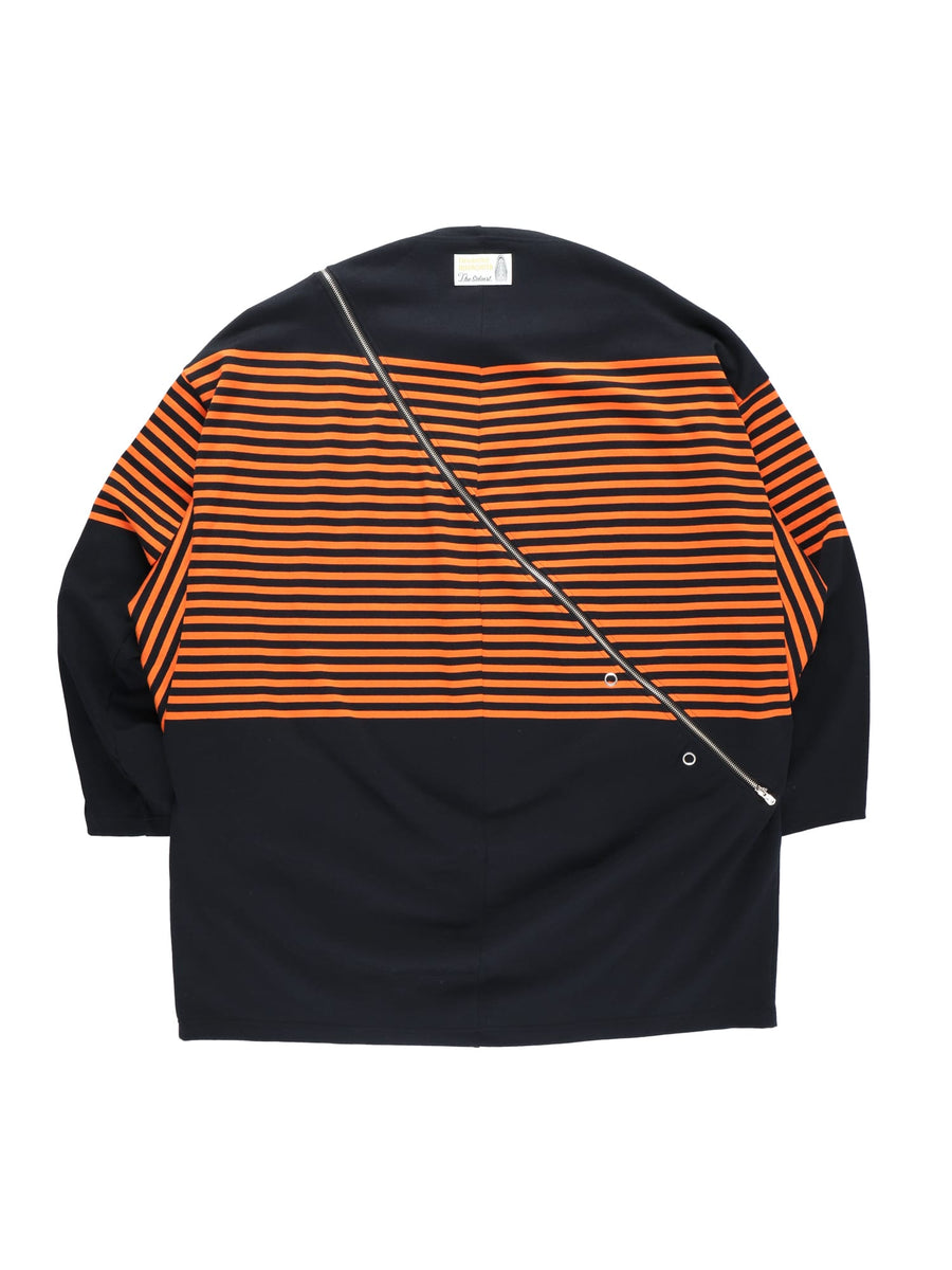 sc.0001aAW22_blackxorange double zip balloon shaped basque shirt