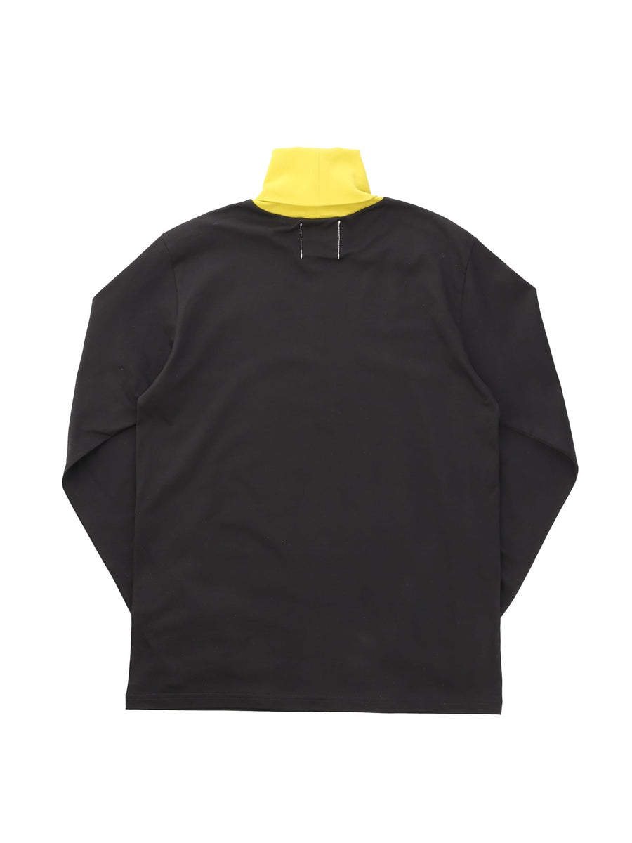 sc.0010AW22_blackxyellow turtleneck long sleeve tee