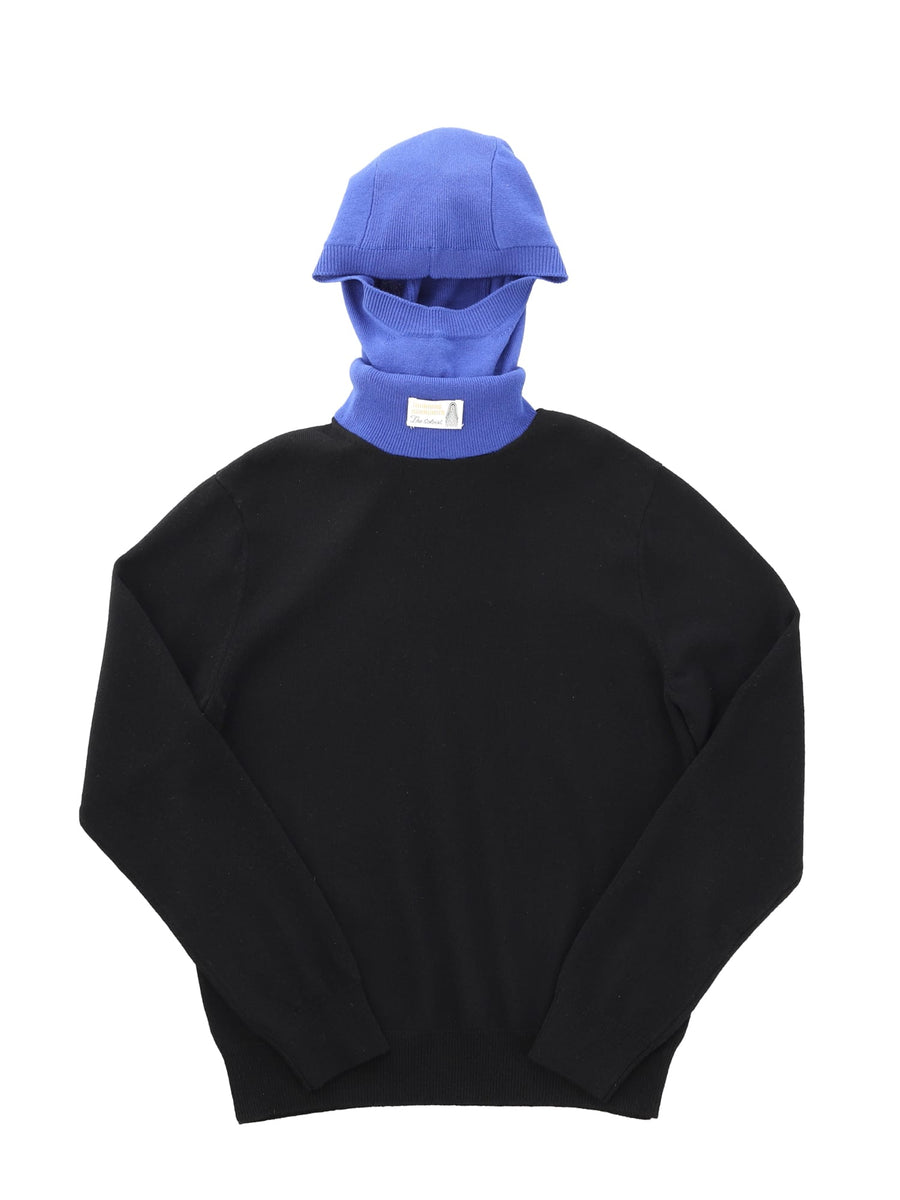 sk.0006AW22_blackxblue balaclava turtle neck sweater. TheSoloist