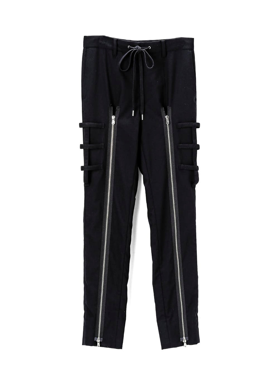 【タカヒロミヤシタザソロイスト】ソロイスト ウールパンツ デザインウールパンツ sp.0013SS23_black ボンテージスラックス judb 2023SS