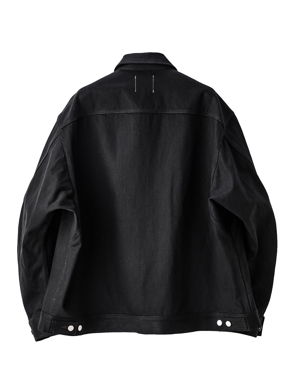 sj.0011aSS24-black back gusset sleeve worker jacket. Lonely Souls 