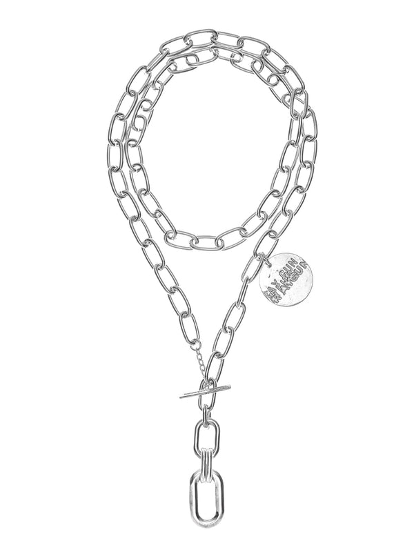gradation cube chain necklace 4./w charm