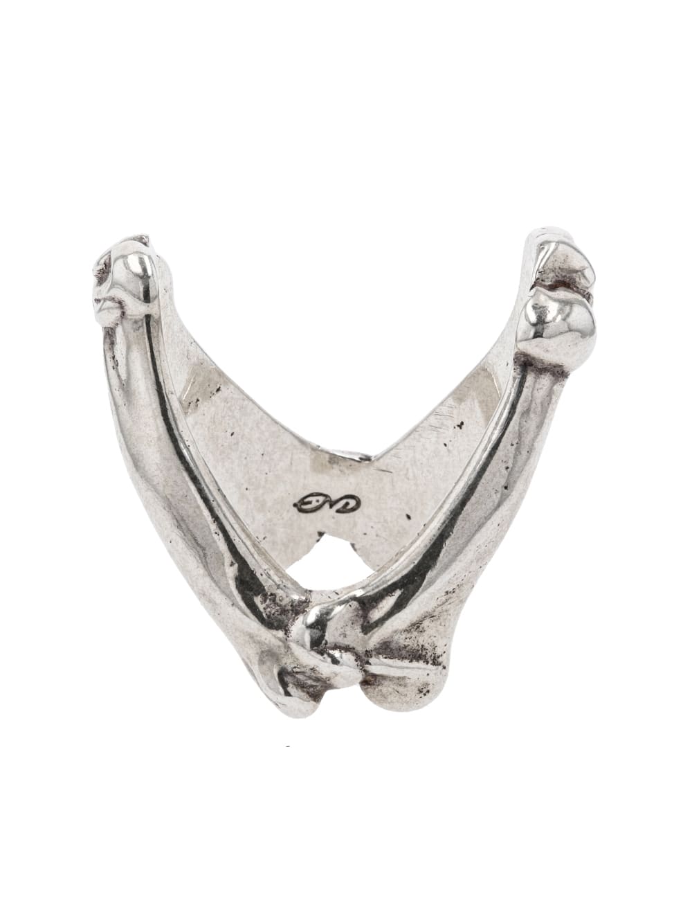 sa.0063AW23-silver bone shaped victory ring. THE TWO OF US 2023 