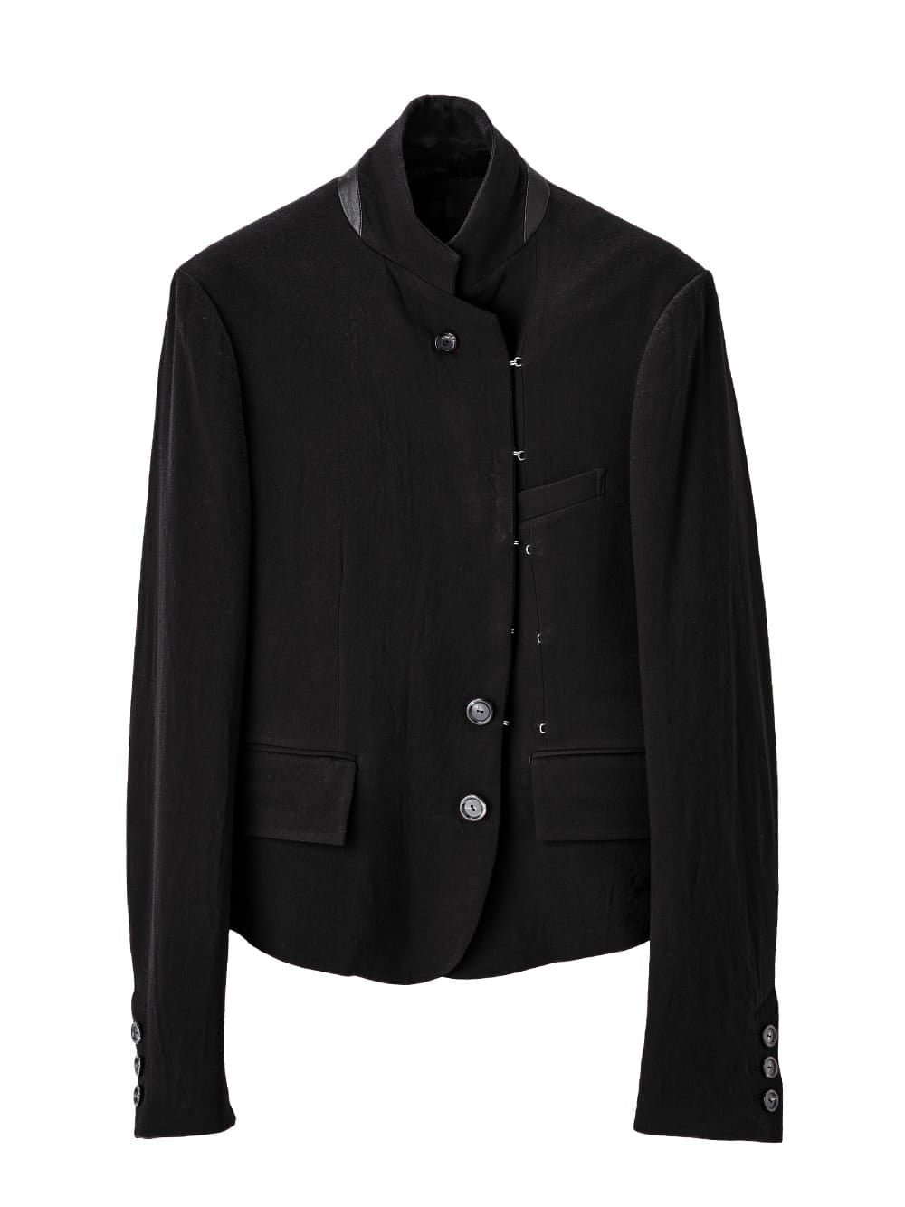 sj.0003bAW23-black right - left cropped jacket. THE TWO OF US 2023 