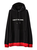 sxc.0002-black×red Listen To The Soloist.(oversized bicolor hoodie.)  TAKAHIROMIYASHITATheSoloist.（タカヒロミヤシタザソロイスト.）