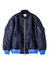 sxj.0001-navy×blue oversized bicolor flight jacket.  TAKAHIROMIYASHITATheSoloist.（タカヒロミヤシタザソロイスト.）