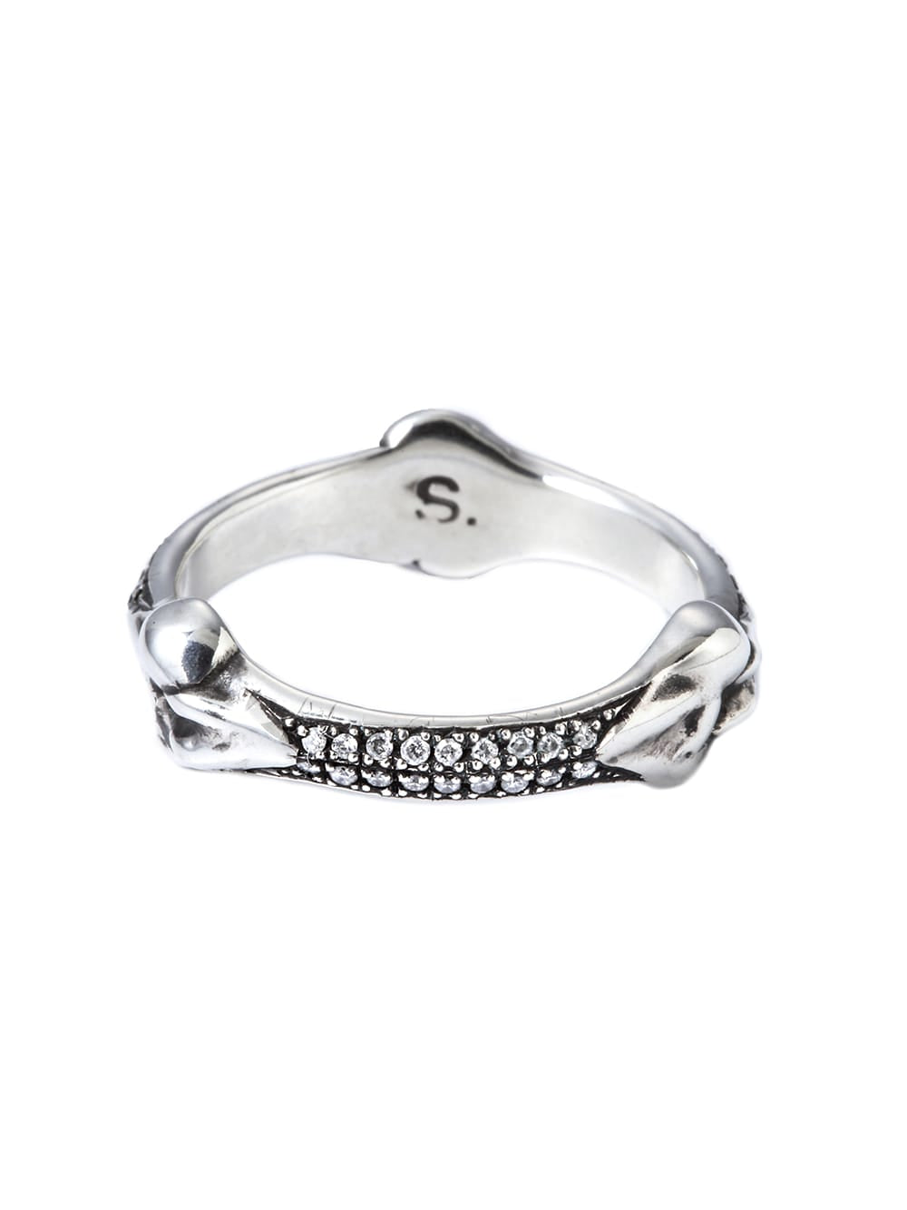 bone shaped band ring.with diamond