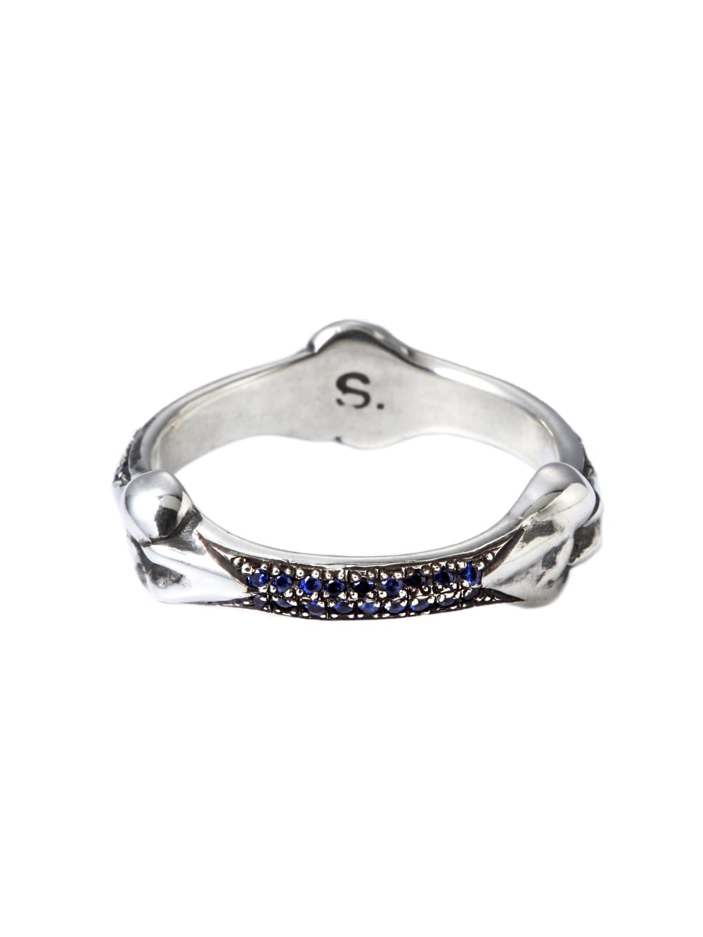 bone shapedbone shaped band ring.with sapphire