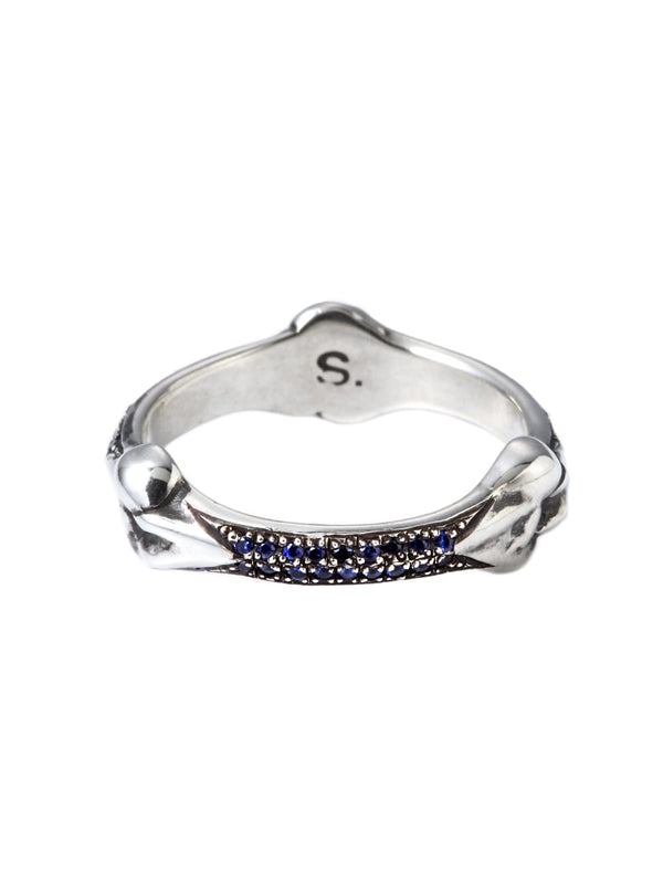 bone shapedbone shaped band ring.with sapphire