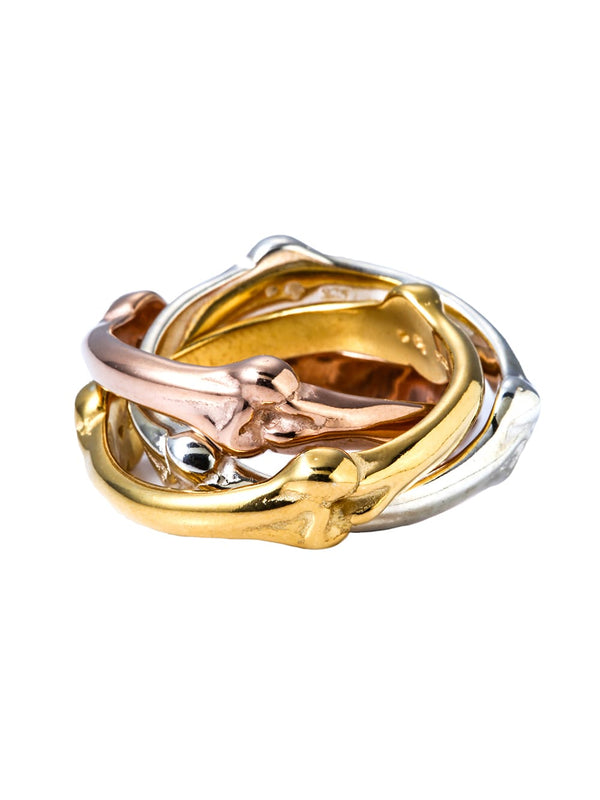 bone shaped trinity ring