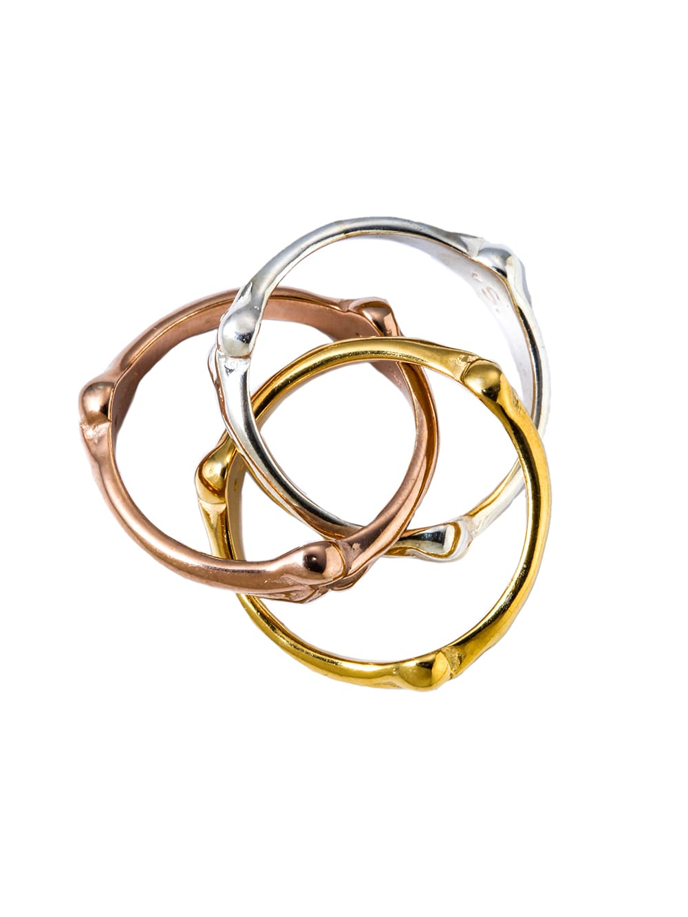 bone shaped trinity ring