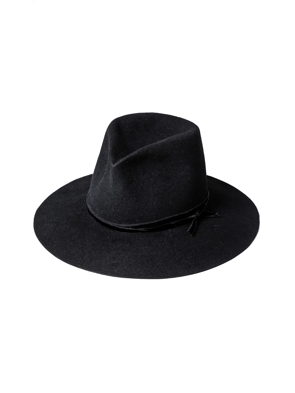 sa.0014AW23-black nobled hat./velvet ribbon. THE TWO OF US 2023