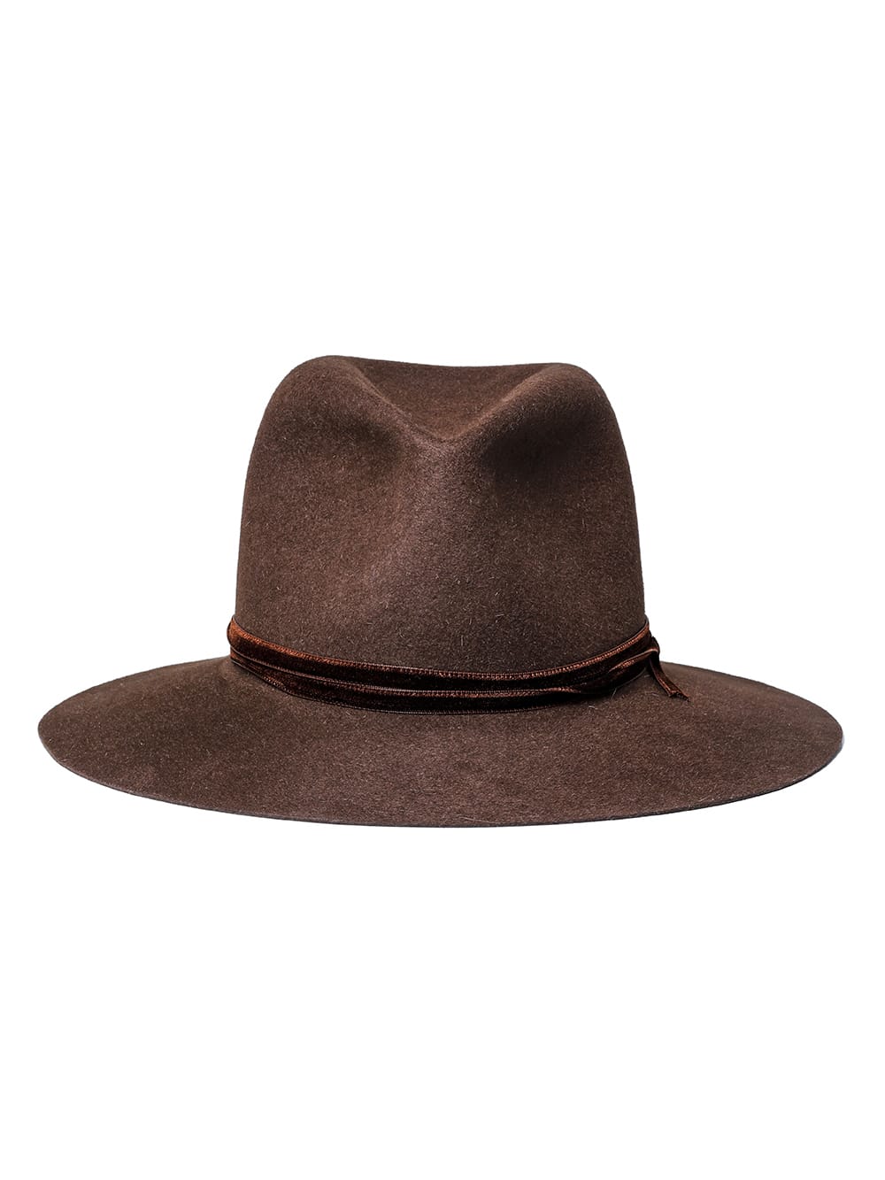sa.0014AW23-brown nobled hat./velvet ribbon. THE TWO OF US 2023