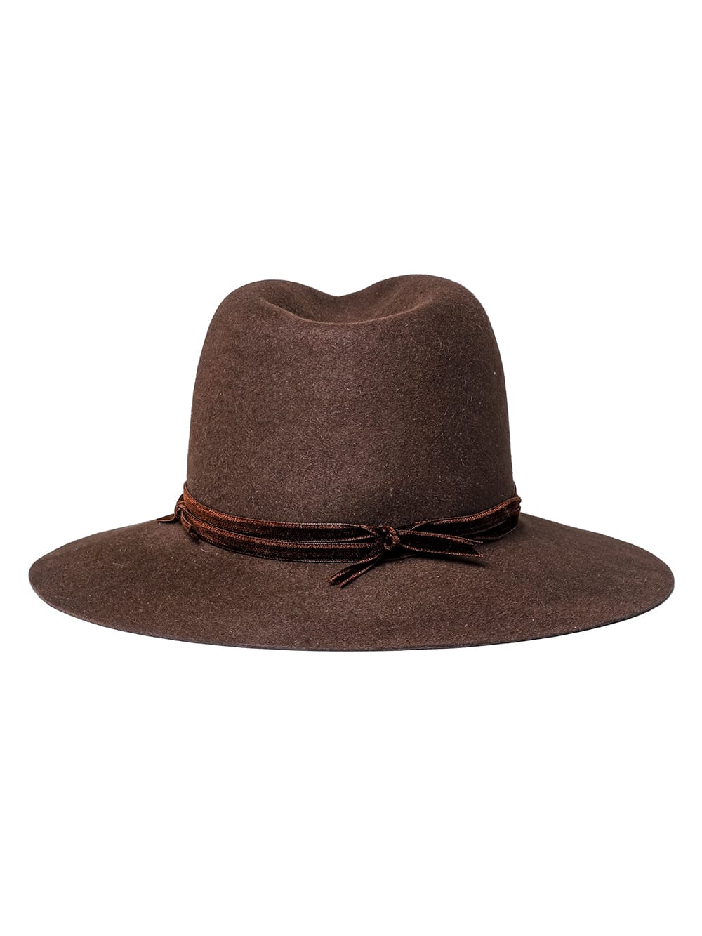sa.0014AW23-brown nobled hat./velvet ribbon. THE TWO OF US 2023 