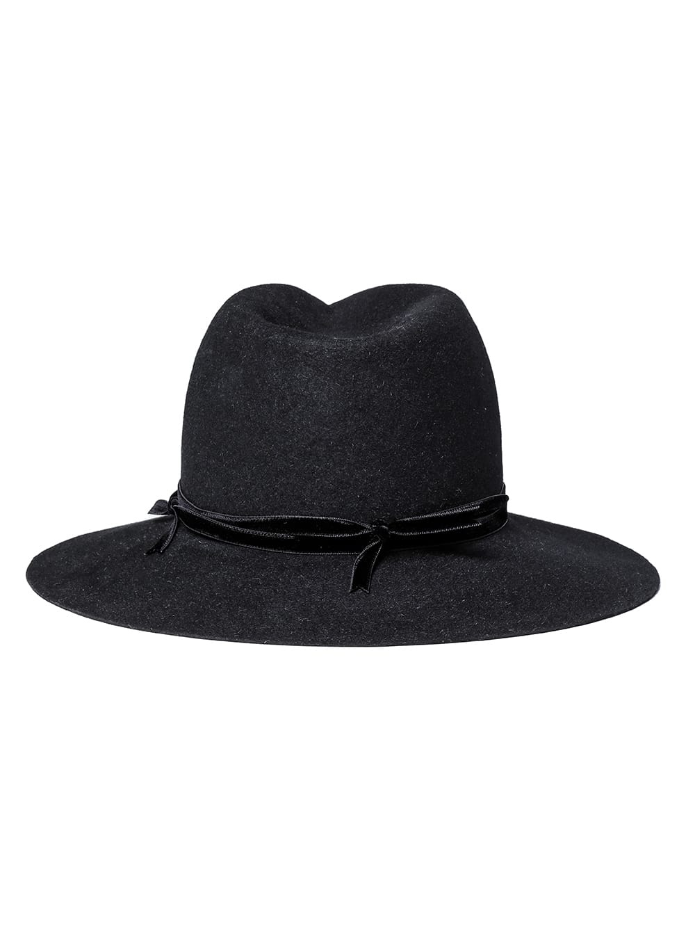 sa.0014AW23-black nobled hat./velvet ribbon. THE TWO OF US 2023 