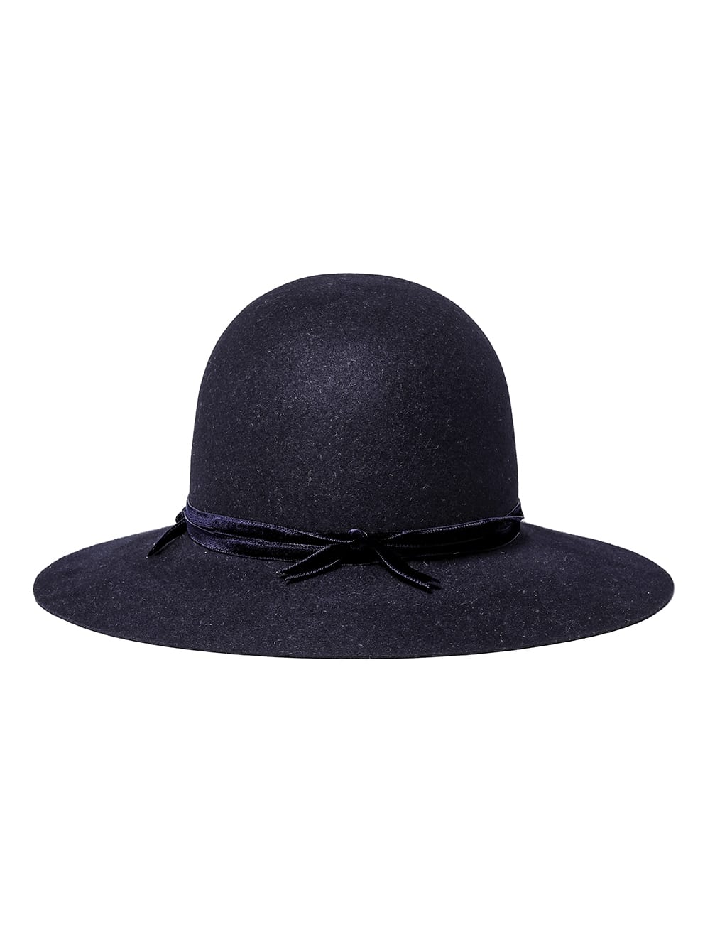 bowler hat./velvet ribbon.