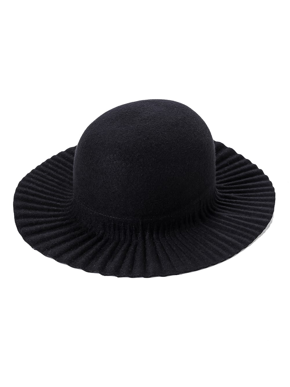 wide brim pleated hat