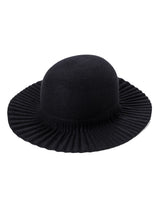 sa.0028AW25-black ワイドブリムプリーツドハット The Black-and-White