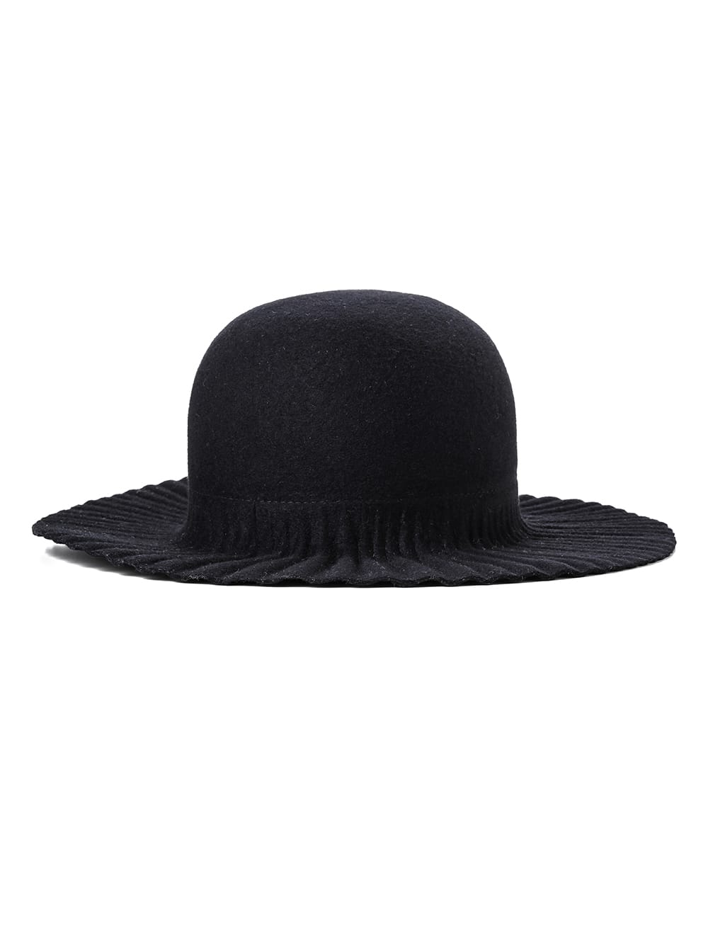 wide brim pleated hat