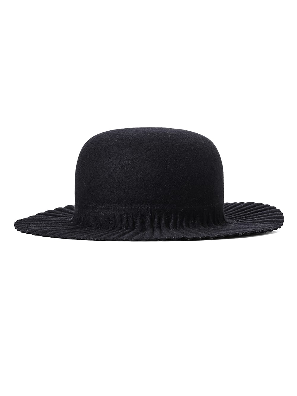 wide brim pleated hat