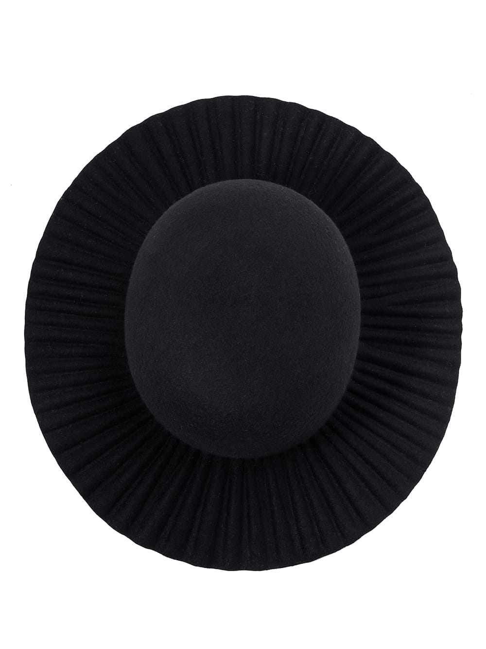 wide brim pleated hat