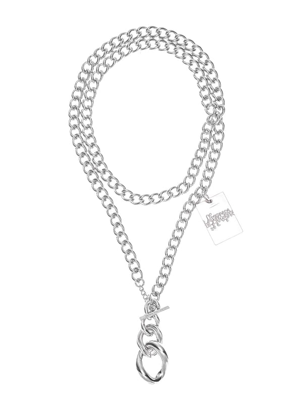 gradation curb chain necklace 1./w charm