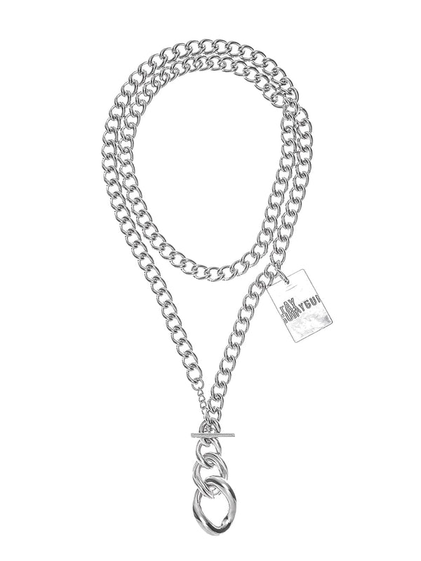 gradation curb chain necklace 3./w charm