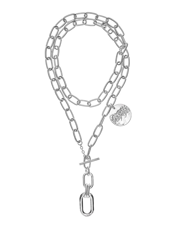 gradation cube chain necklace 7./w charm