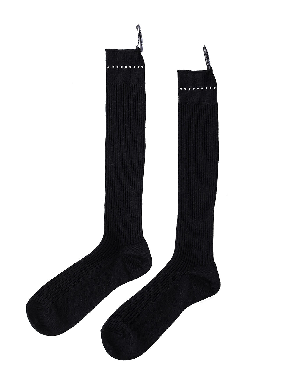 sa.0085AW23-black stud trim hi socks.type1 THE TWO OF US 2023