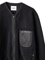 sc.0002AW25-black ジップアップカーディガン The Black-and-White