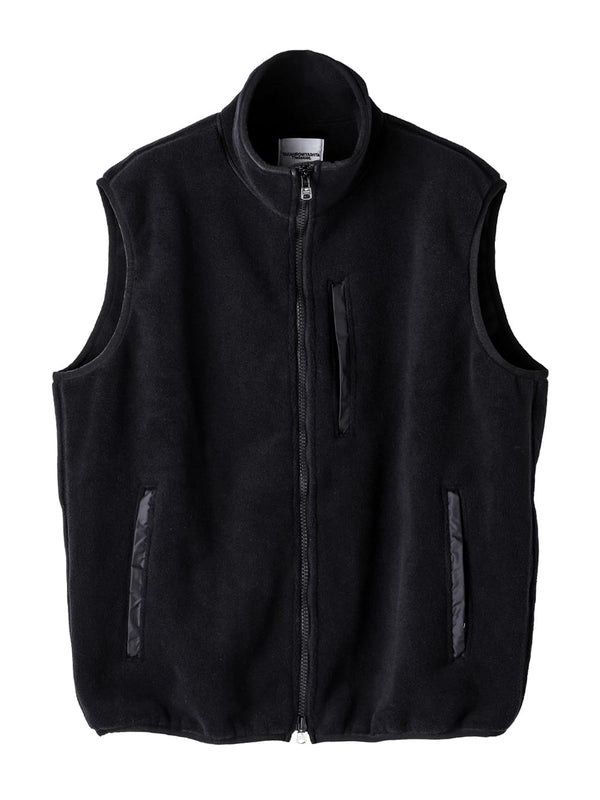 stand collarzip-up vest