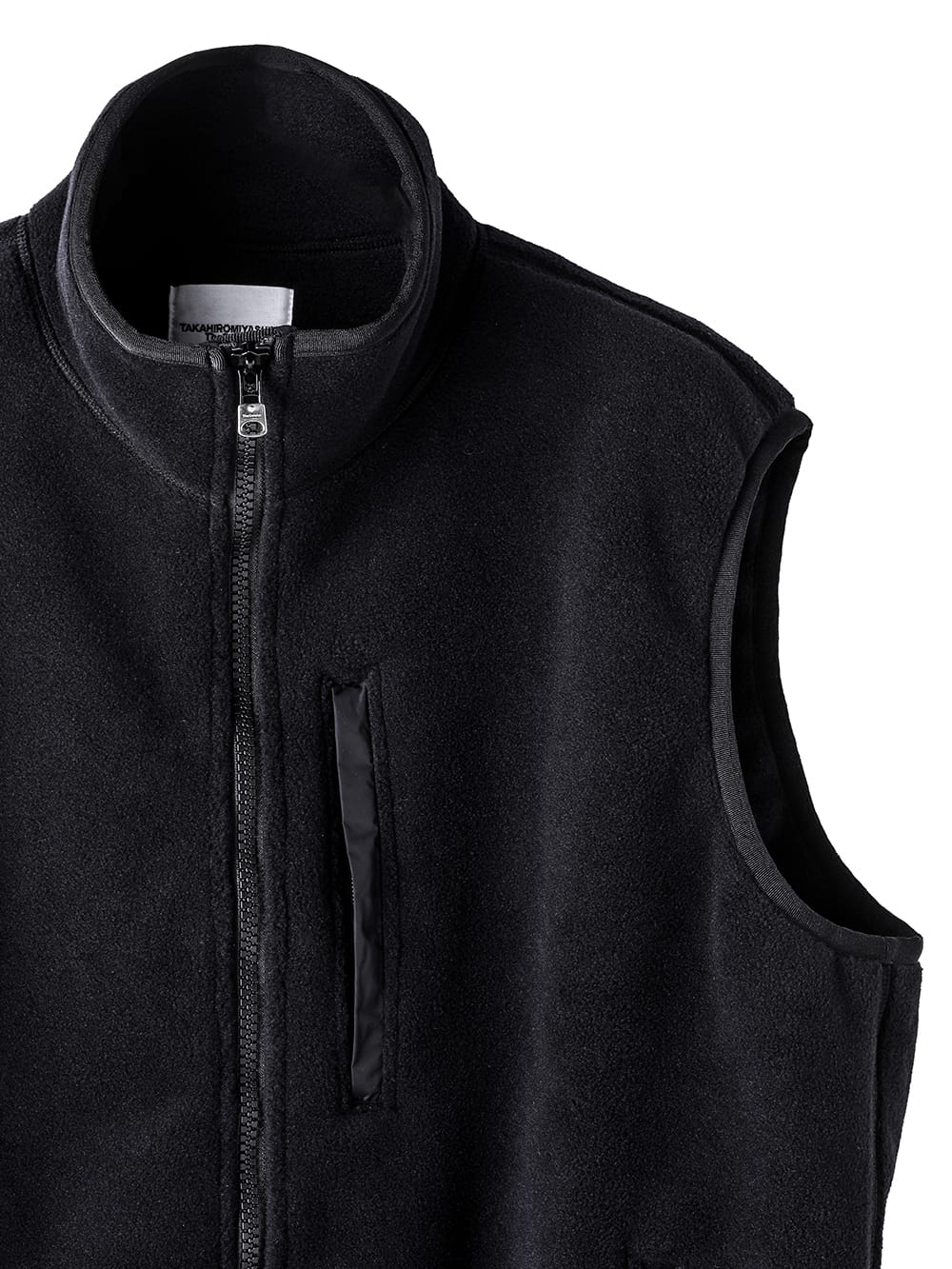 stand collarzip-up vest