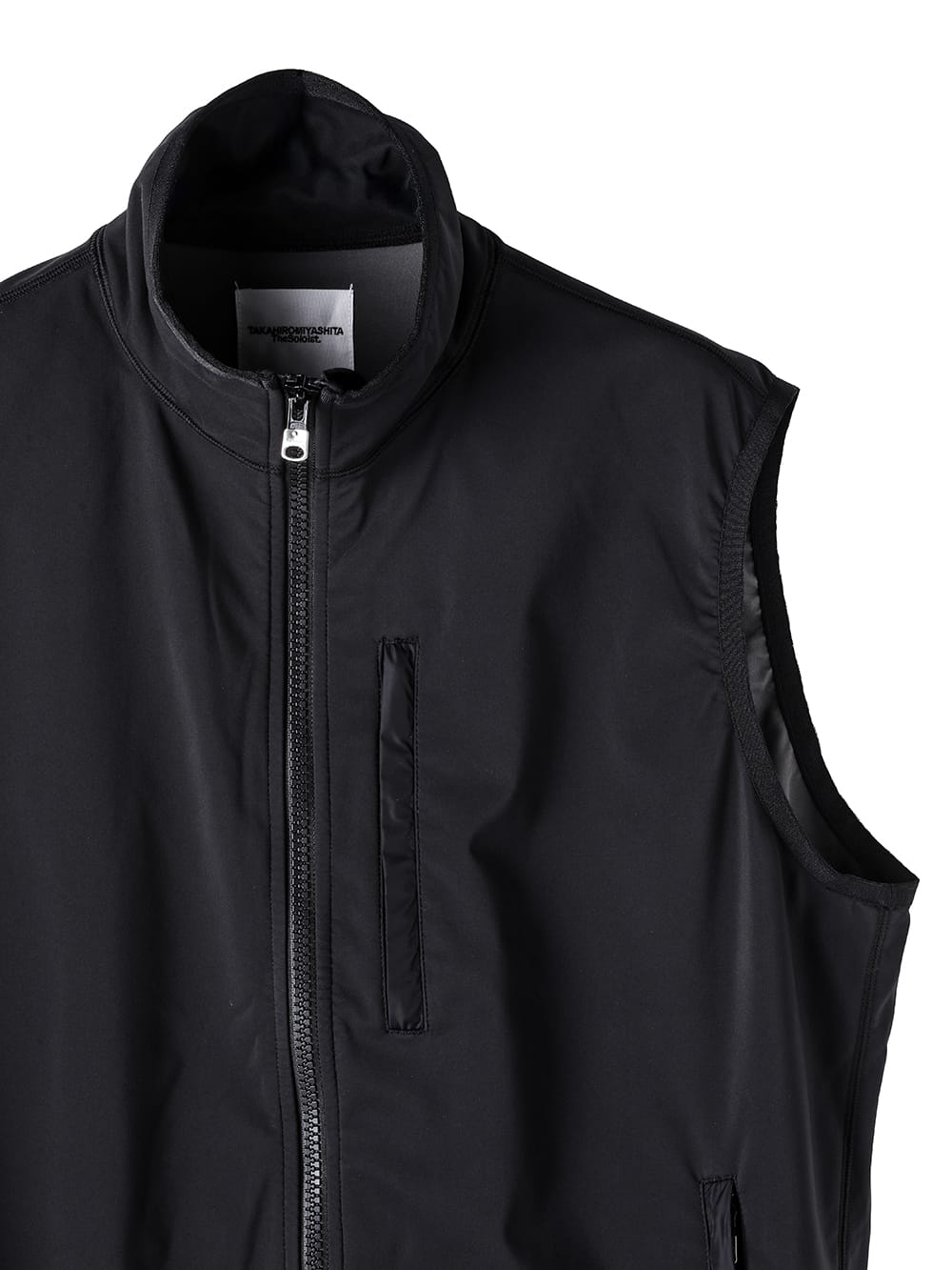 stand collarzip-up vest