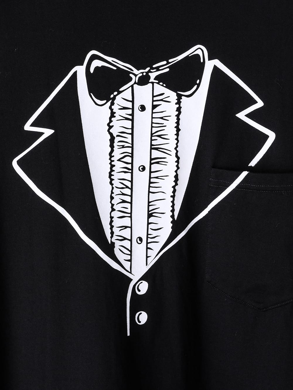 トロンプルイユタキシードオーバーサイズドショートスリーブTシャツ