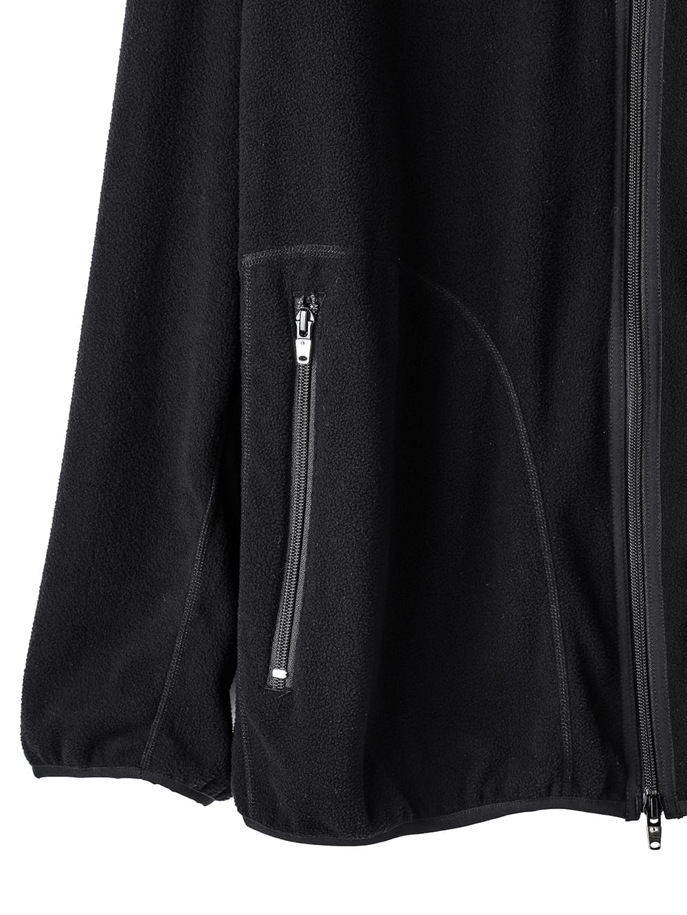 back gusset sleeve full zip fleece jacket.(solid)