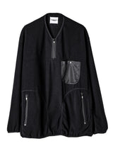 The Soloist / back gusset sleeve harf zip fleece jacket. (Black)