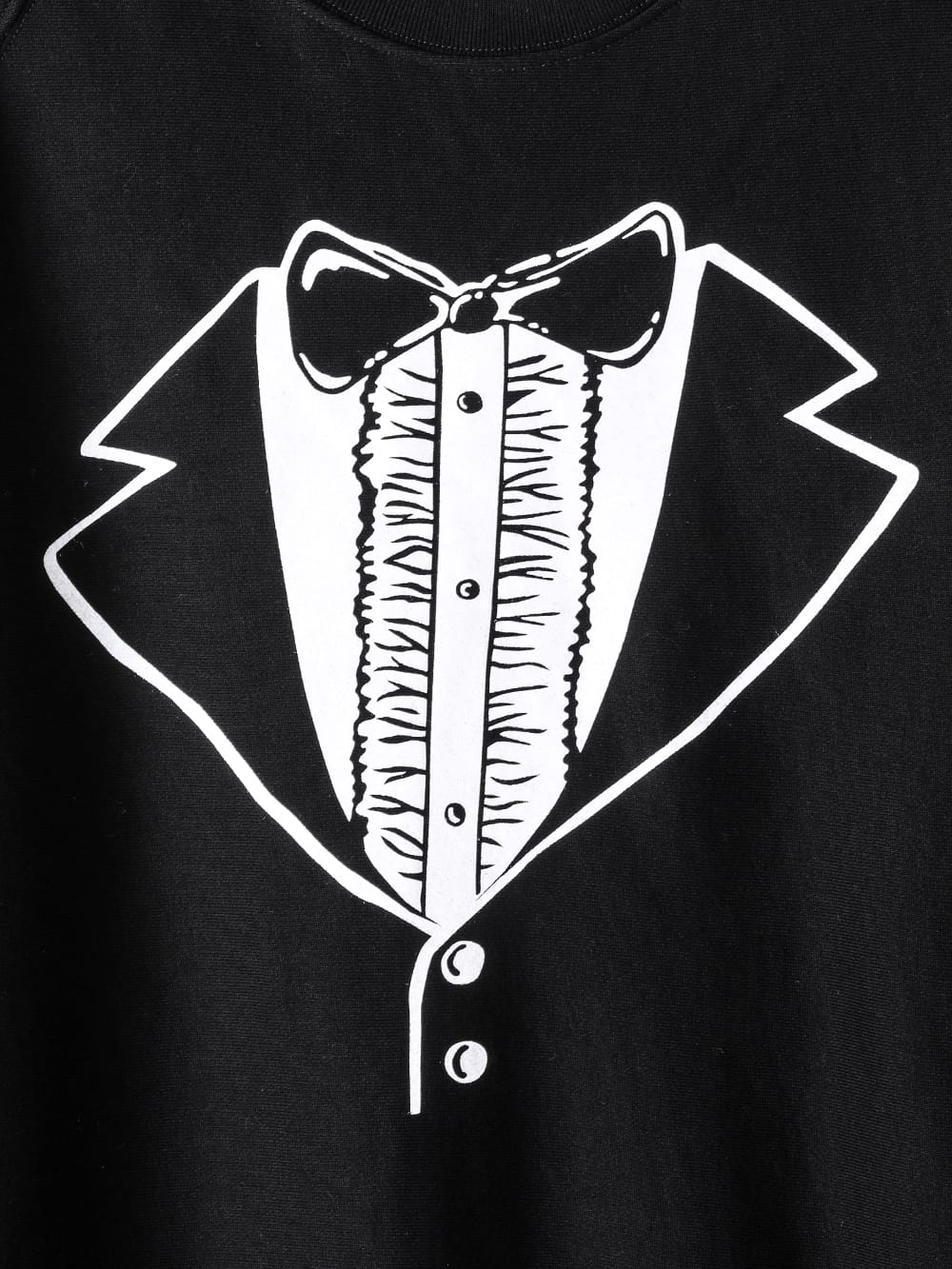 sc.0013AW25-black トロンプルイユタキシードクルーネックスウェット