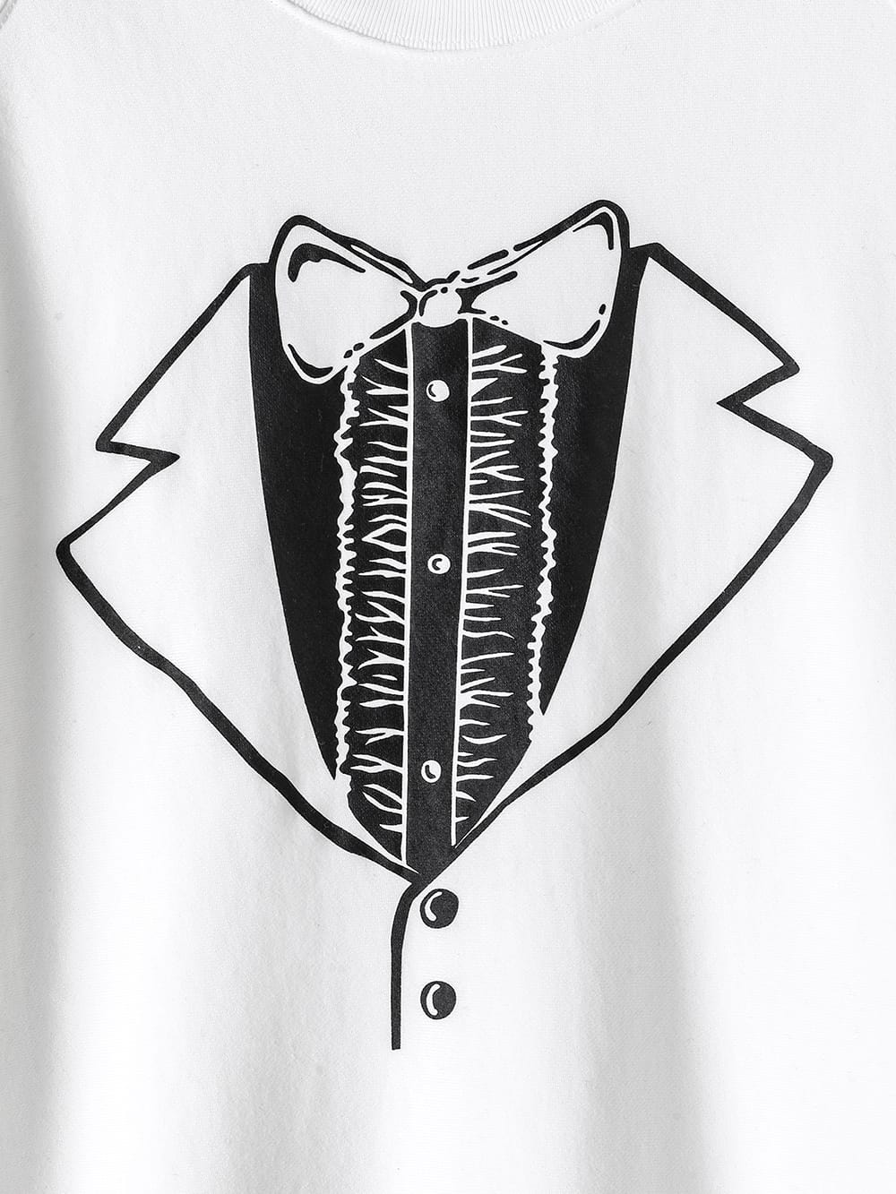 sc.0014AW25-white トロンプルイユタキシードオーバーサイズドクルー