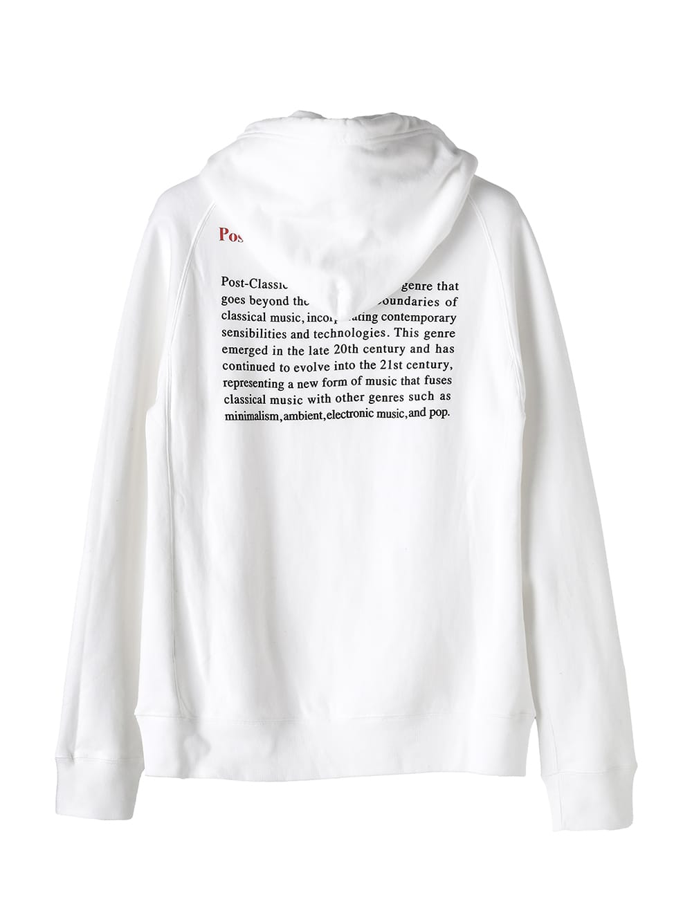 sc.0023AW25-white ポストクラシカルフーディー The Black-and-White