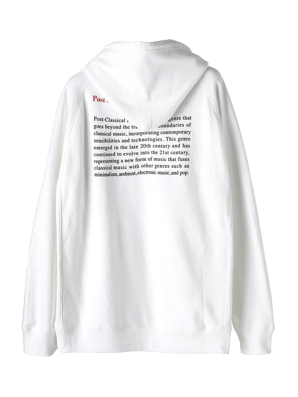 sc.0024AW25-white ポストクラシカルオーバーサイズドフーディー The
