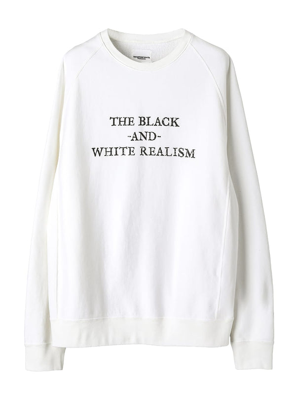 oversized crew neck  sweat shirt "the black-and-white realism"
