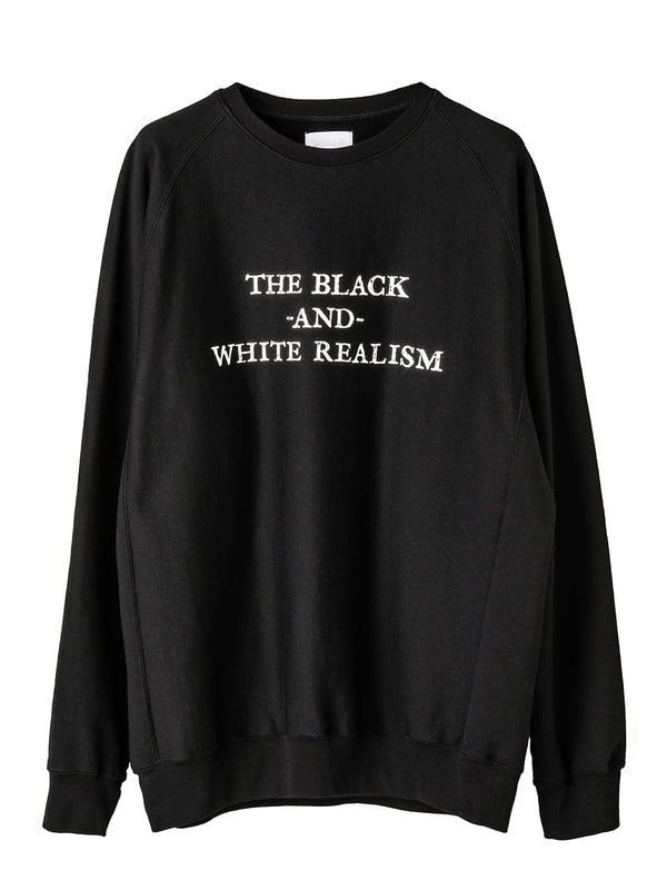 oversized crew neck  sweat shirt "the black-and-white realism"