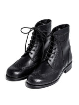 sf.0002SS25-black full brogue boots. Plainsong 2025 Spring