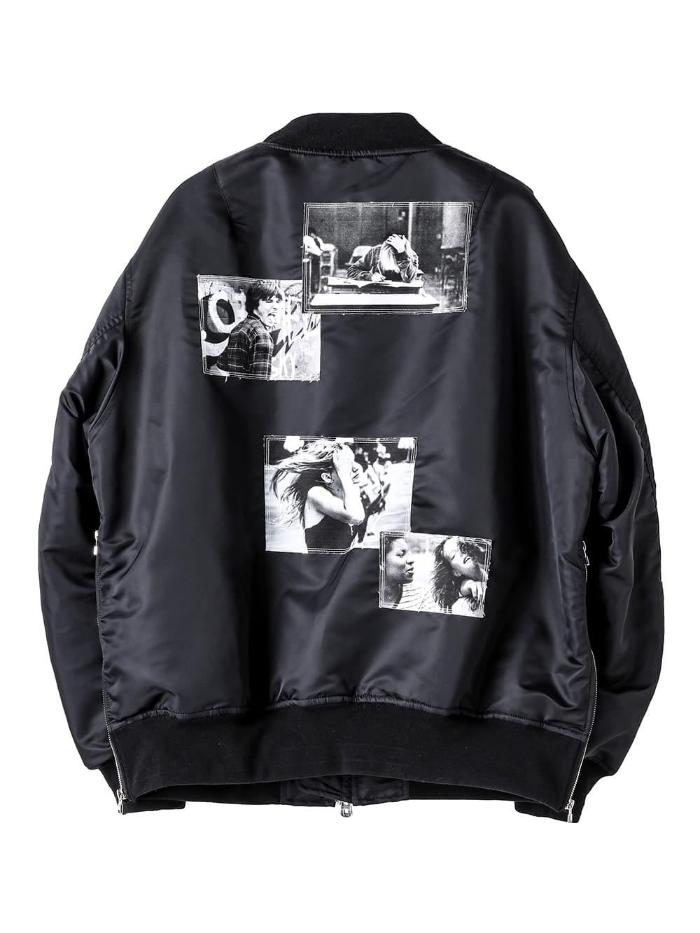 photo collage oversized bomber jacket.