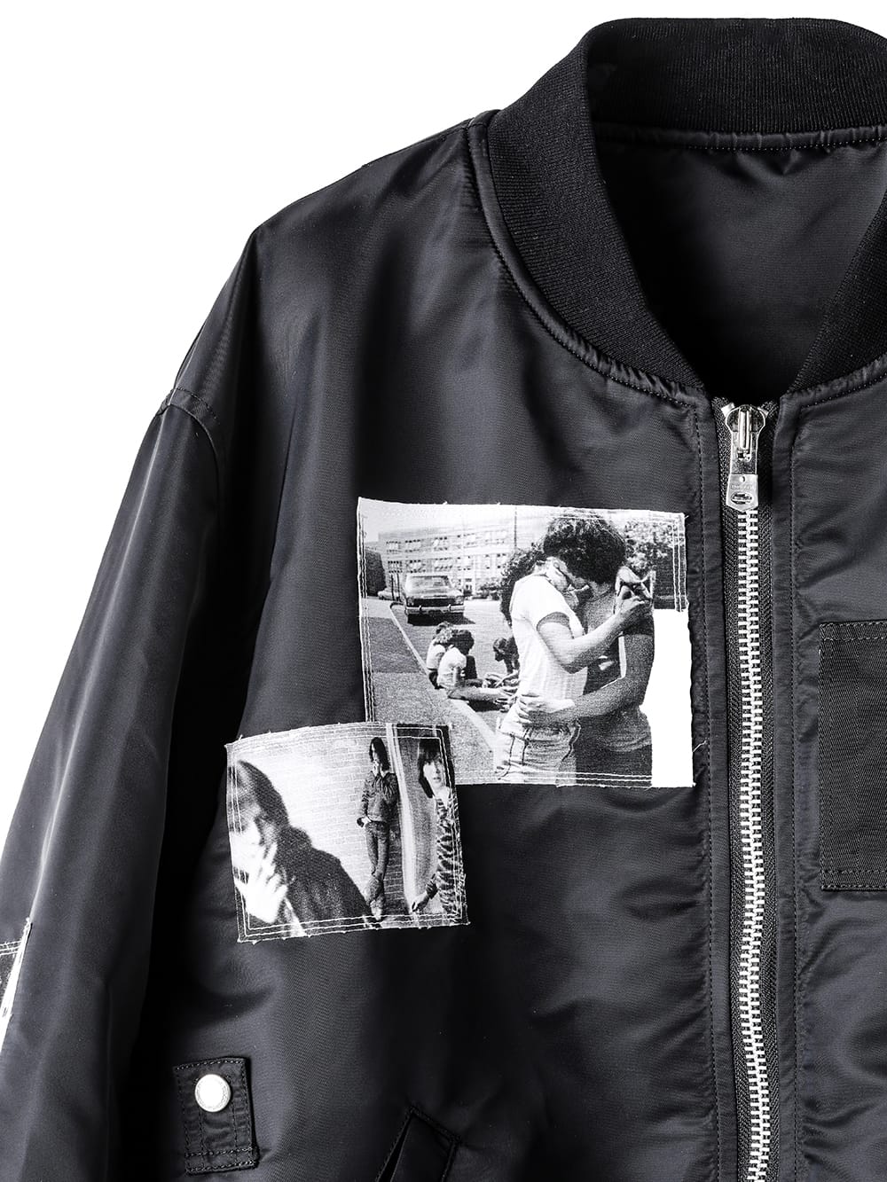 photo collage oversized bomber jacket.